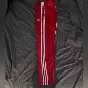 Adidas red track pants
